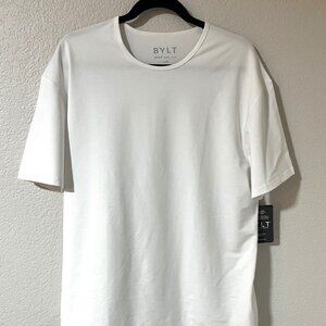 NWT B.Y.L.T. Drop Cut Men's Lux Tee Shirt Off White Size XL NEW